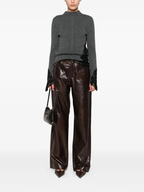 PINKO Samoa lace-insert ribbed sweater - Grey - zdjęcie produktu nr 2