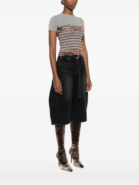 Jean Paul Gaultier striped floral T-shirt - Grey