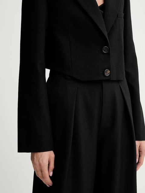 Miss Sixty marynarka wełniana kolor czarny jednorzędowa gładka 6S3WJ50300