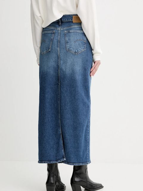 G-Star spódnica jeansowa kolor niebieski maxi prosta D24385.E106