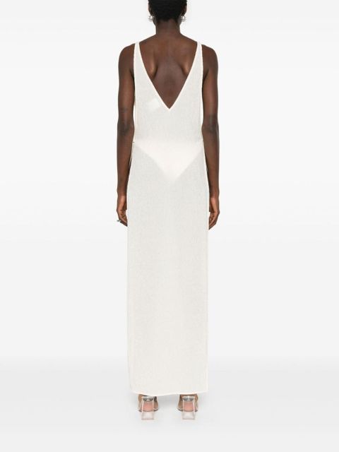 Magda Butrym floral-appliqué maxi dress - Neutrals