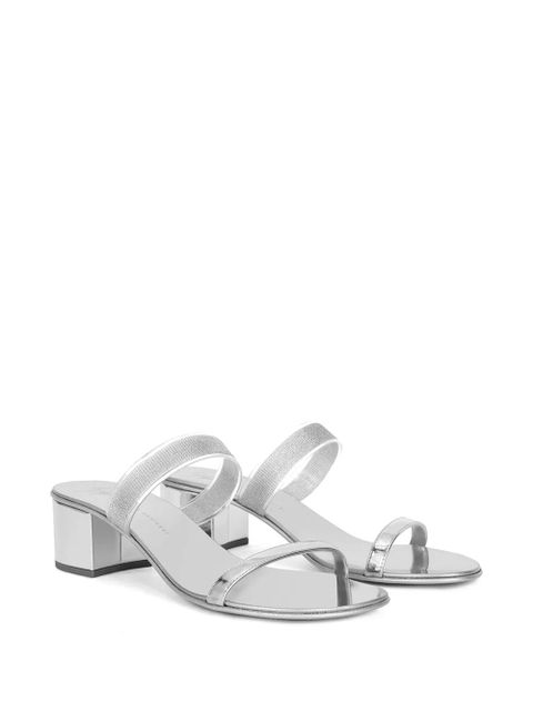 Giuseppe Zanotti metallic-effect leather sandals - Grey - zdjęcie produktu nr 2
