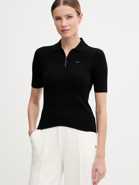 Lacoste polo swetrowe damskie z wiskozą - zdjęcie produktu nr 2