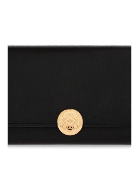LOEWE logo-plaque leather wallet - Black