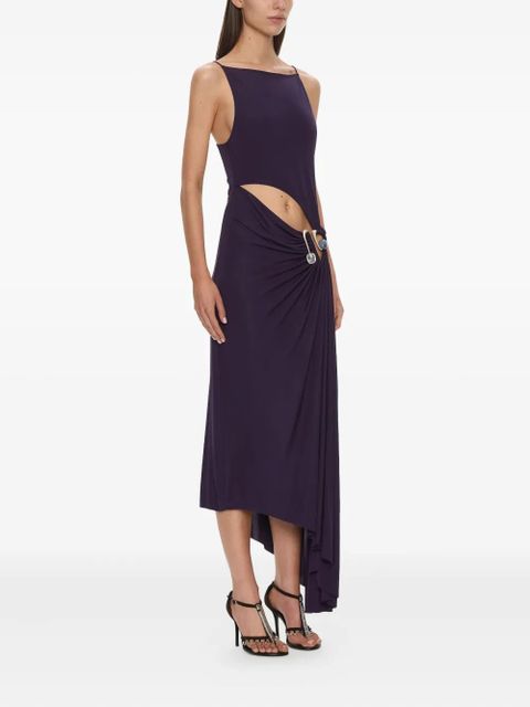 Christopher Esber Veer spiral crystal tank asymmetric dress - Purple
