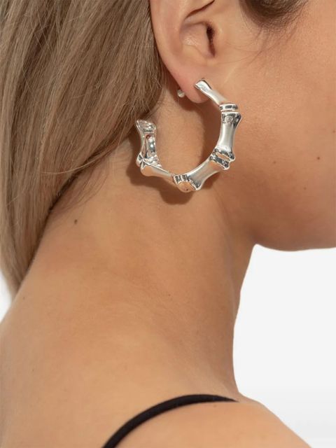 Cult Gaia bamboo-shaped hoop earrings - Silver - zdjęcie produktu nr 2