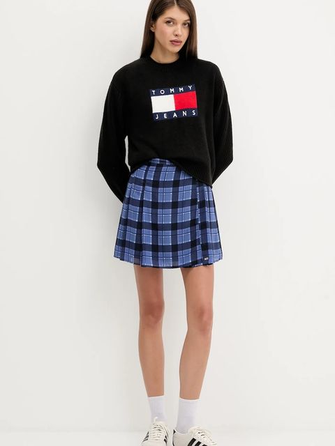 Tommy Jeans sweter z dodatkiem wełny damski kolor czarny lekki DW0DW21782 - zdjęcie produktu nr 2