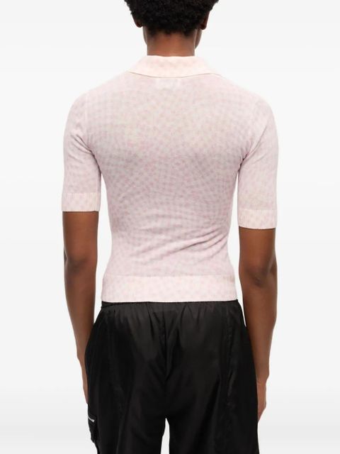 GANNI patterned-jacquard top - Pink