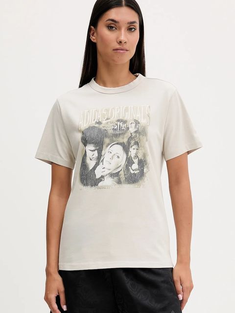 adidas Originals t-shirt bawełniany 20th Century Fox Disney damski kolor beżowy JX1282 - zdjęcie produktu nr 1