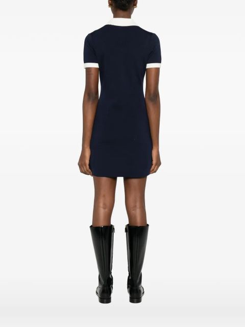 Maje buttoned collar knitted dress - Blue