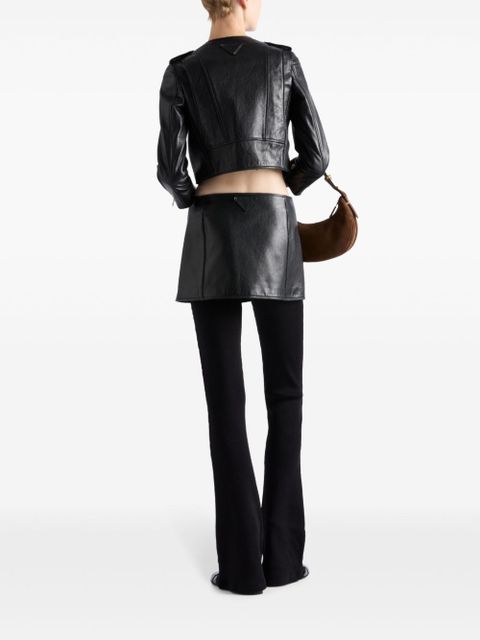 Prada leather biker jacket - Black