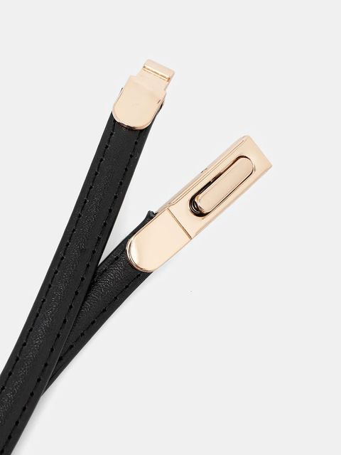 Answear.LAB pasek skórzany damski kolor czarny