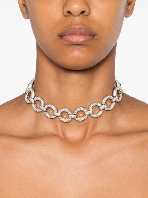 Self-Portrait crystal-embellished necklace - Silver - zdjęcie produktu nr 2