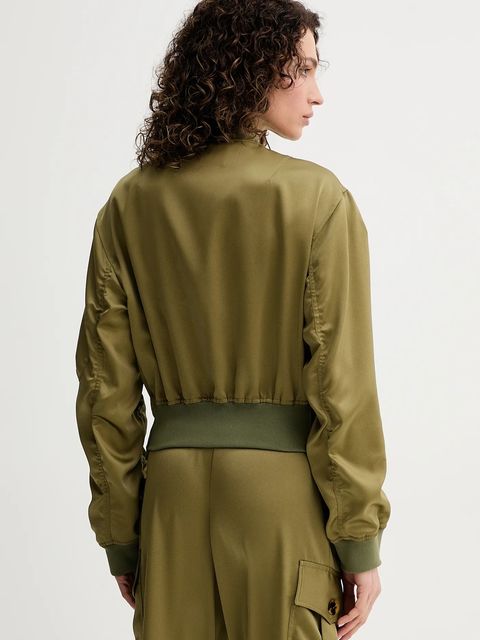 Simona Corsellini kurtka bomber kolor zielony przejściowa oversize P25CPGB001