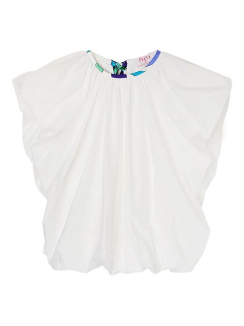 PUCCI printed-neckline voluminous top - White - zdjęcie produktu nr 1