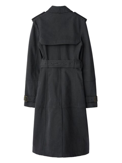 Burberry Long trench coat in cotton and nylon - Blue - zdjęcie produktu nr 2