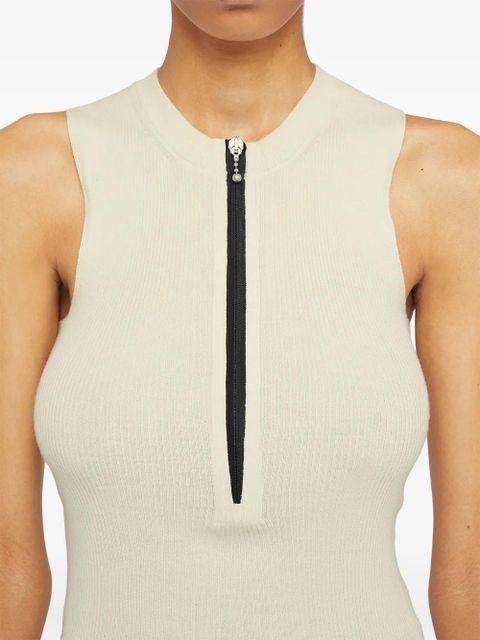 Jil Sander logo-print fine-ribbed tank top - White - zdjęcie produktu nr 2