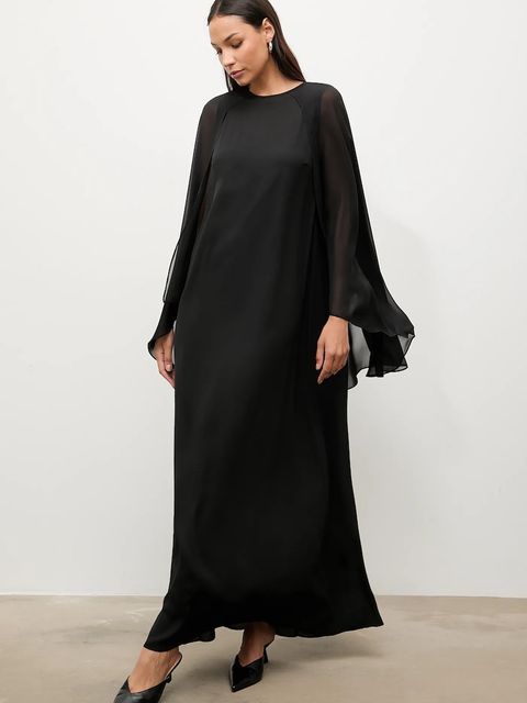 Answear.LAB sukienka kolor czarny maxi prosta - zdjęcie produktu nr 2