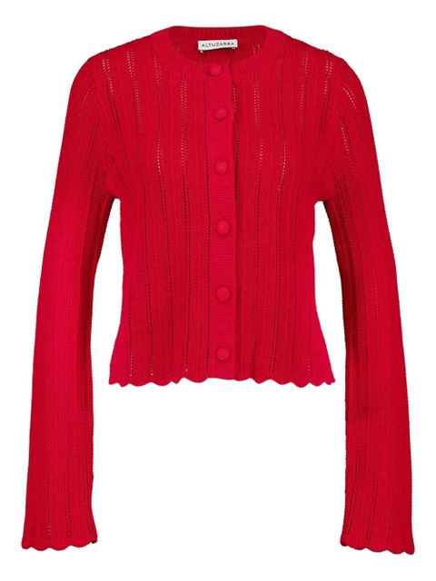 Altuzarra Mariette buttoned open-knit cardigan - Red - zdjęcie produktu nr 1