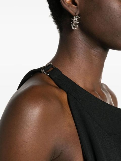 MM6 Maison Margiela asymmetric-neck twill top - Black