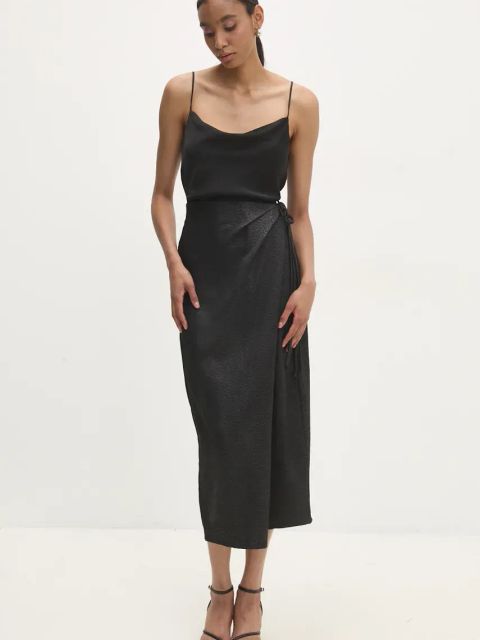 Answear.LAB spódnica kolor czarny midi prosta