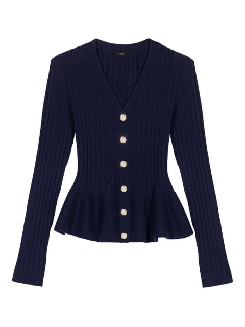Maje button-down peplum cardigan - Blue - zdjęcie produktu nr 1