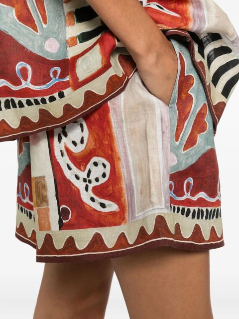 ALEMAIS Michelle abstract-print shorts - Neutrals