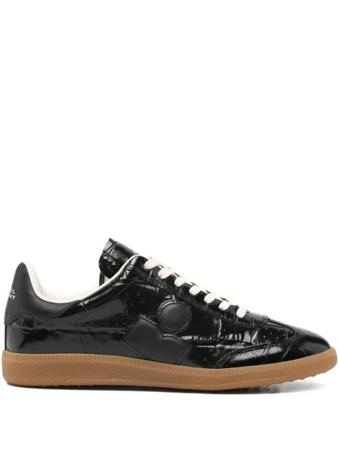 ISABEL MARANT Bryce crocodile-effect lace-up sneakers - Black - zdjęcie produktu nr 1