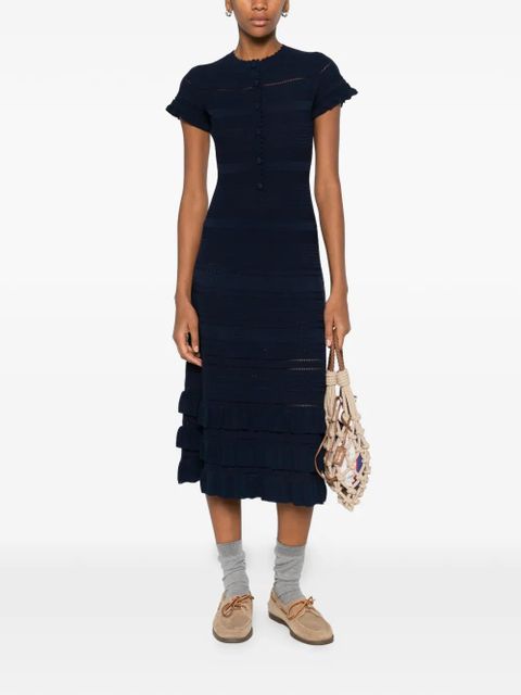 Maje short-sleeve knitted midi dress - Blue - zdjęcie produktu nr 2