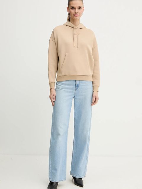 Armani Exchange bluza damska kolor beżowy z kapturem gładka XW000745 AF16134 - zdjęcie produktu nr 2