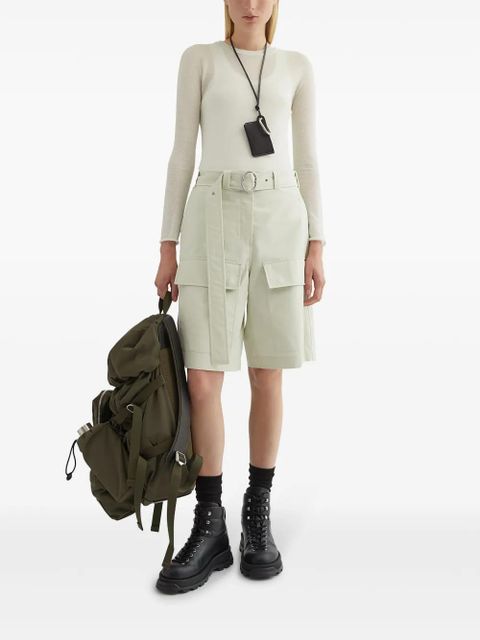 Jil Sander belted shorts - Green - zdjęcie produktu nr 2