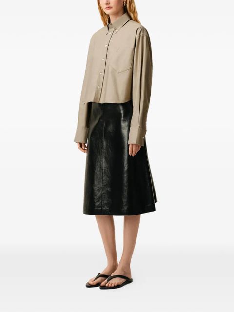 AMI Paris embossed cropped shirt - Neutrals