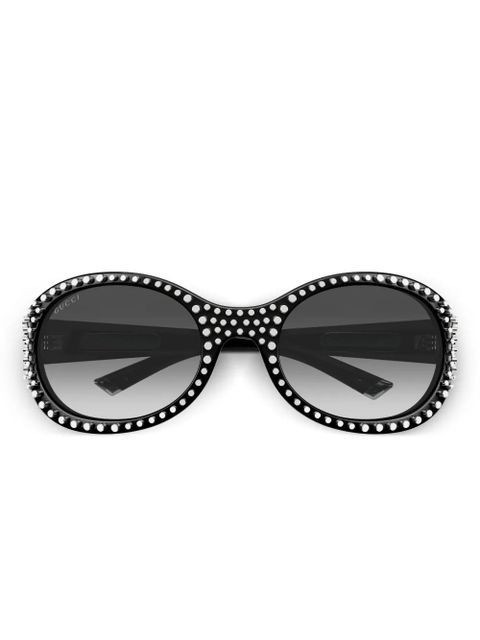 Gucci Eyewear GG2013S studded oval-frame sunglasses - Black - zdjęcie produktu nr 1
