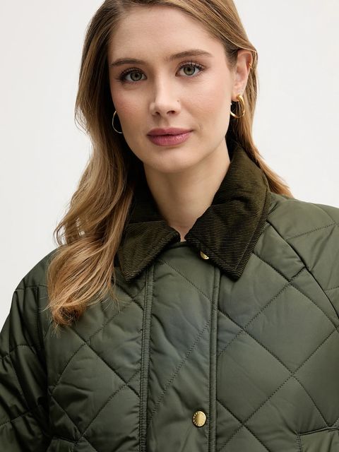 Barbour kurtka Aldburgh kolor zielony przejściowa oversize LQU1885