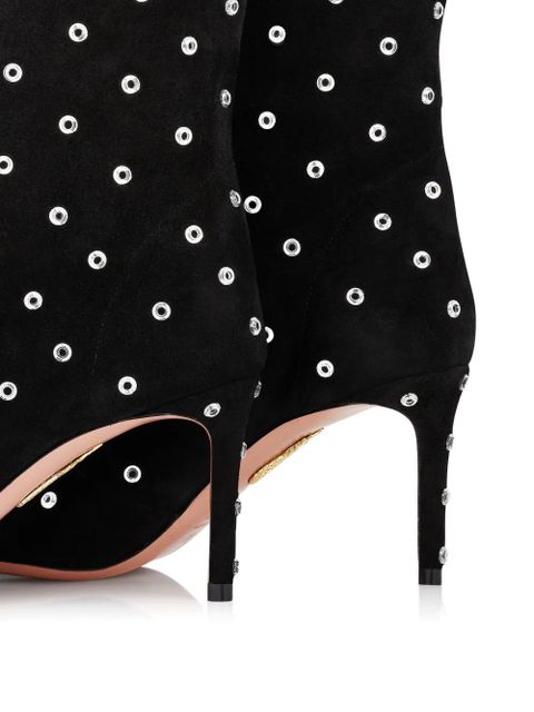 Aquazzura 75mm Matignon Crystal boots - Black