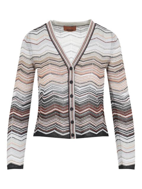 Missoni v-neck chevron cardigan - Neutrals - zdjęcie produktu nr 1