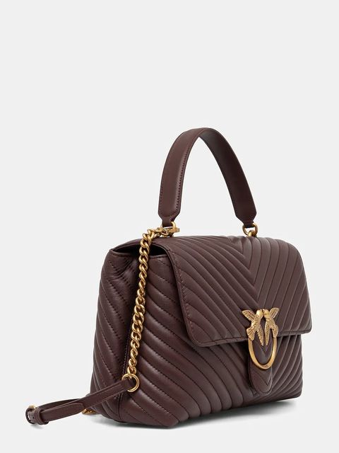 Pinko torebka skórzana kolor brązowy 100042 A0GK