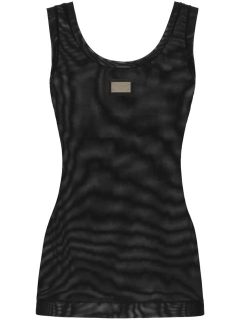 Dolce & Gabbana logo-plaque U-neck tank top - Black - zdjęcie produktu nr 1