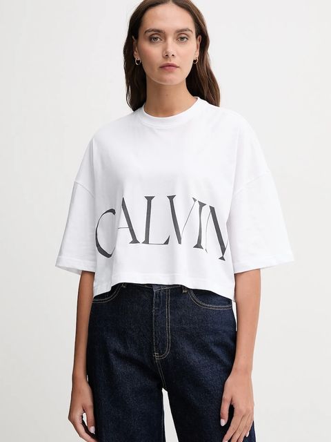 Calvin Klein Jeans t-shirt bawełniany damski kolor biały LV047D206G - zdjęcie produktu nr 1