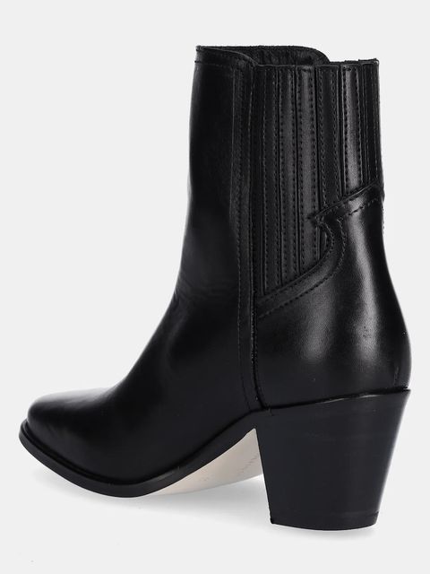 Tommy Hilfiger sztyblety skórzane WESTERN MID HEEL LEATHER CHELSEA damskie kolor czarny na słupku FW0FW08890 - zdjęcie produktu nr 2