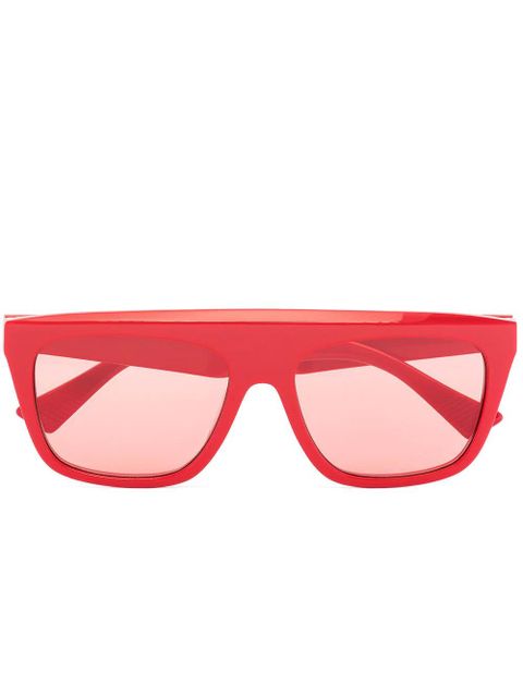 Bottega Veneta Eyewear BV1060S square-frame sunglasses - Red - zdjęcie produktu nr 1