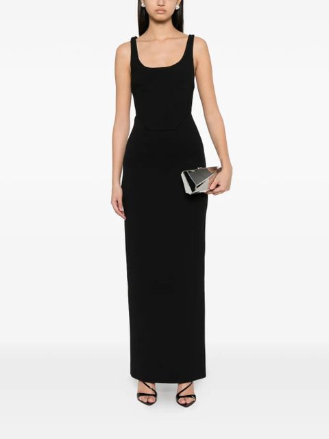 Solace London Noor corset-style maxi dress - Black