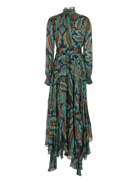 ETRO ruffled floral-print day dress - Green - zdjęcie produktu nr 2