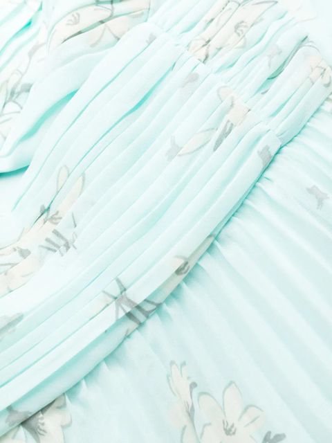 Self-Portrait floral-print chiffon midi dress - Blue