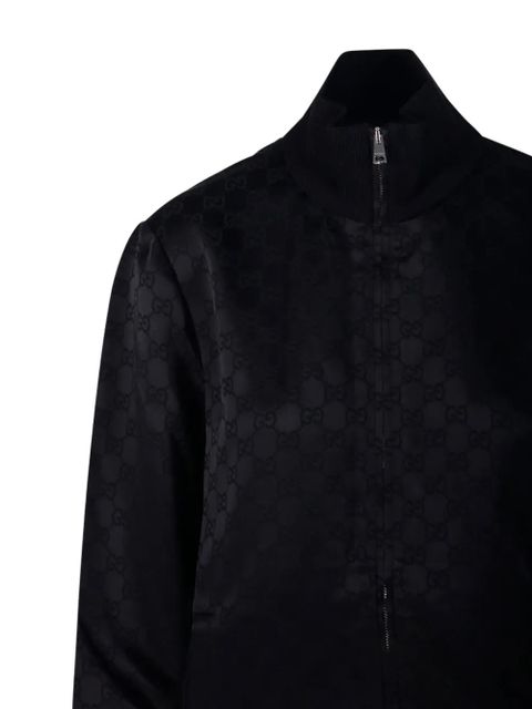 Gucci monogram-patterned zip-up sweatshirt - Black