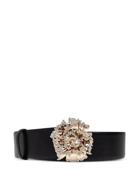 Alexander McQueen floral-buckle belt - Black - zdjęcie produktu nr 1