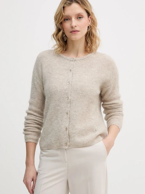 Mos Mosh kardigan z dodatkiem alpaki Almine damski kolor beżowy lekki 158680 - zdjęcie produktu nr 1