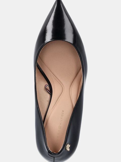 Tommy Hilfiger szpilki skórzane CLOSED PUMP ABRASIVATO kolor czarny FW0FW08969