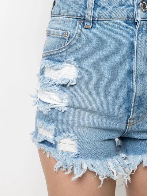 GCDS ripped denim shorts - Blue
