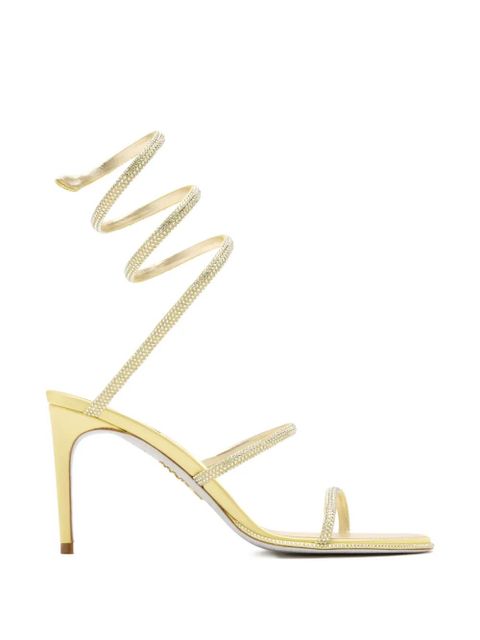 René Caovilla Cleo strass spiral heeled sandals - Yellow - zdjęcie produktu nr 1